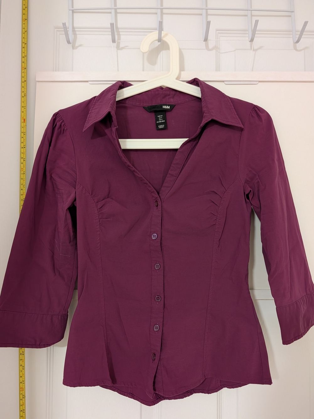 H&M Women's Plum Button-Down Collared Shirt